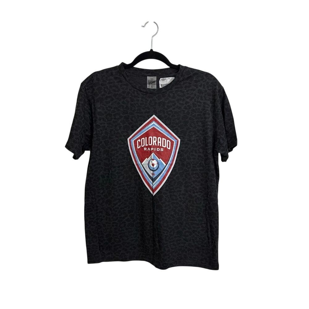 Gameday Couture T-Shirt Womens Small Dark Gray Leopard Colorado Rapids MLS NWT